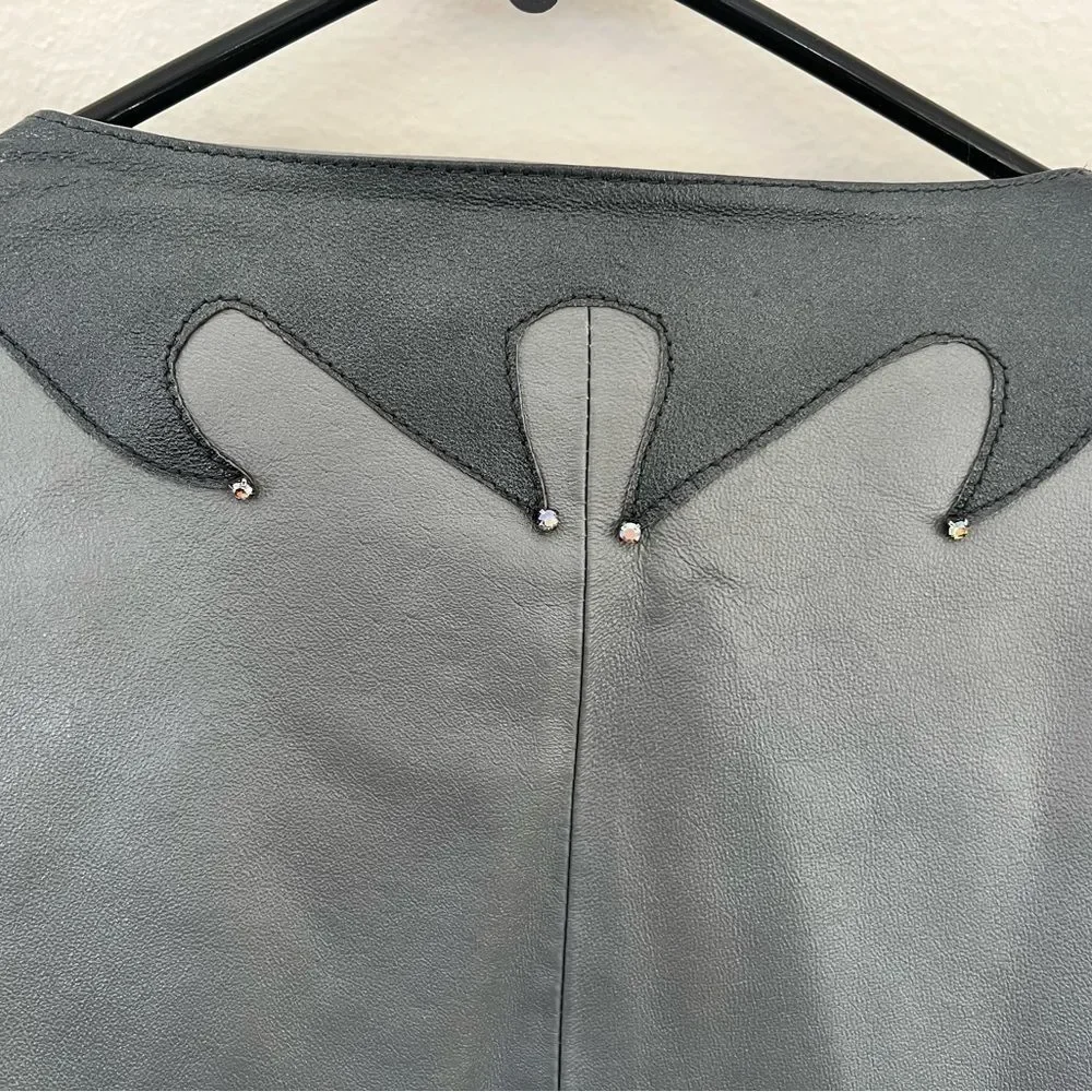 Maxene Couture New York Women’s Genuine Leather Silver Grey Jacket Size 20 NWT - Picture 11 of 12